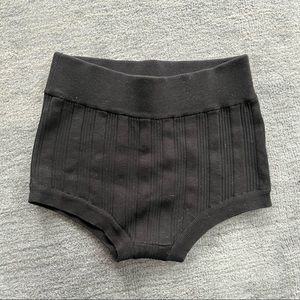 T by ALEXANDER WANG BLACK RIBBED KNIT BRIEFS